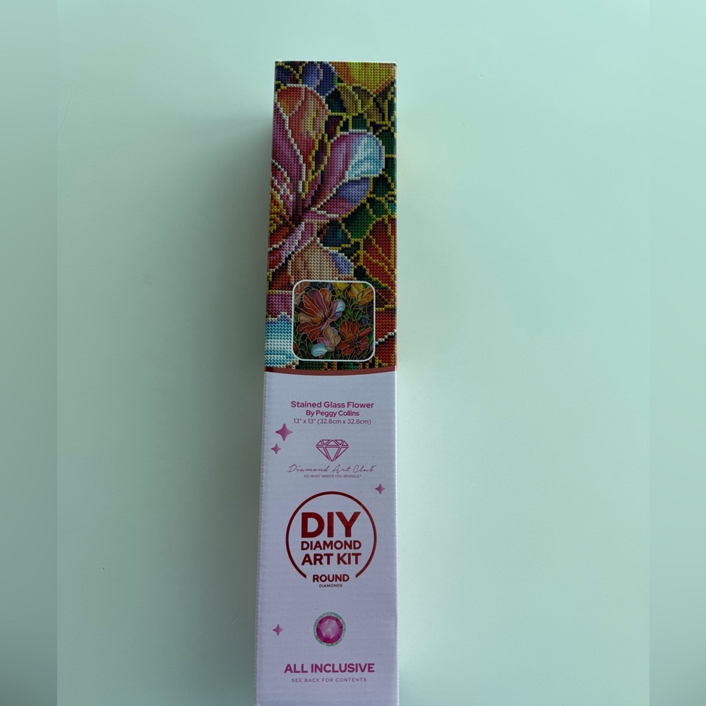 DIY Diamond Art club Kit - Stained Glass Flower 13”x13”
